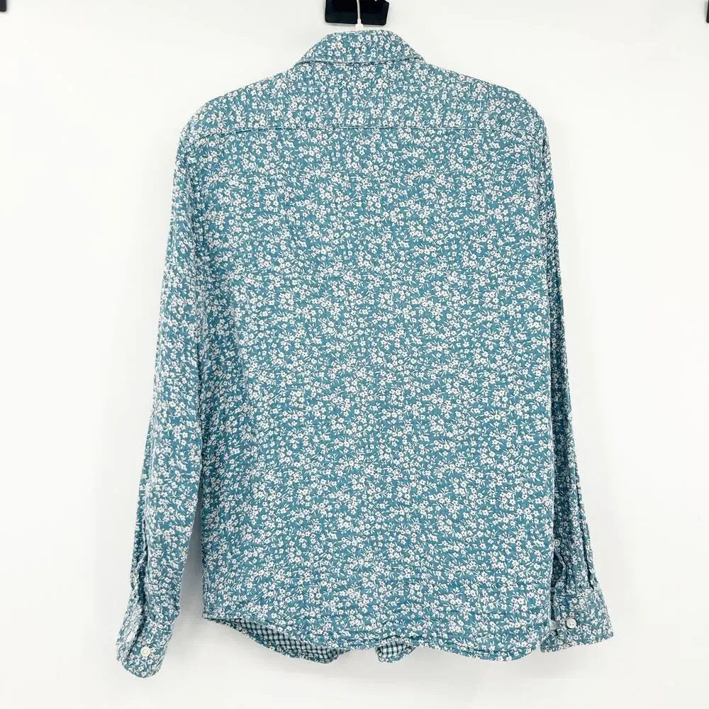 Banana Republic‎ Mens Untucked Fit Gauzy Cotton Ditsy Floral Button Up Shirt M
